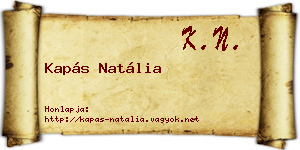 Kapás Natália névjegykártya